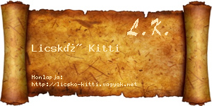 Licskó Kitti névjegykártya