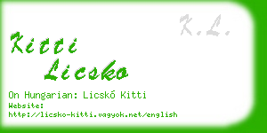 kitti licsko business card